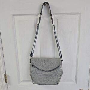 The Sak Silverlake Embossed Tooled Leather Crossbody Bag Ice Blue